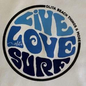 Sudadera olita retro "live, love, surf" - Imagen 3