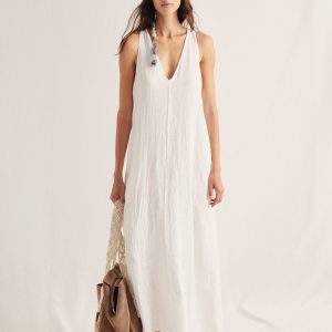 Vestido largo pico Mi&Co
