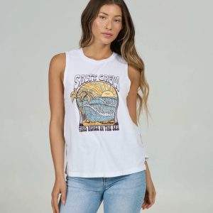 Keyhole Muscle Tank - White